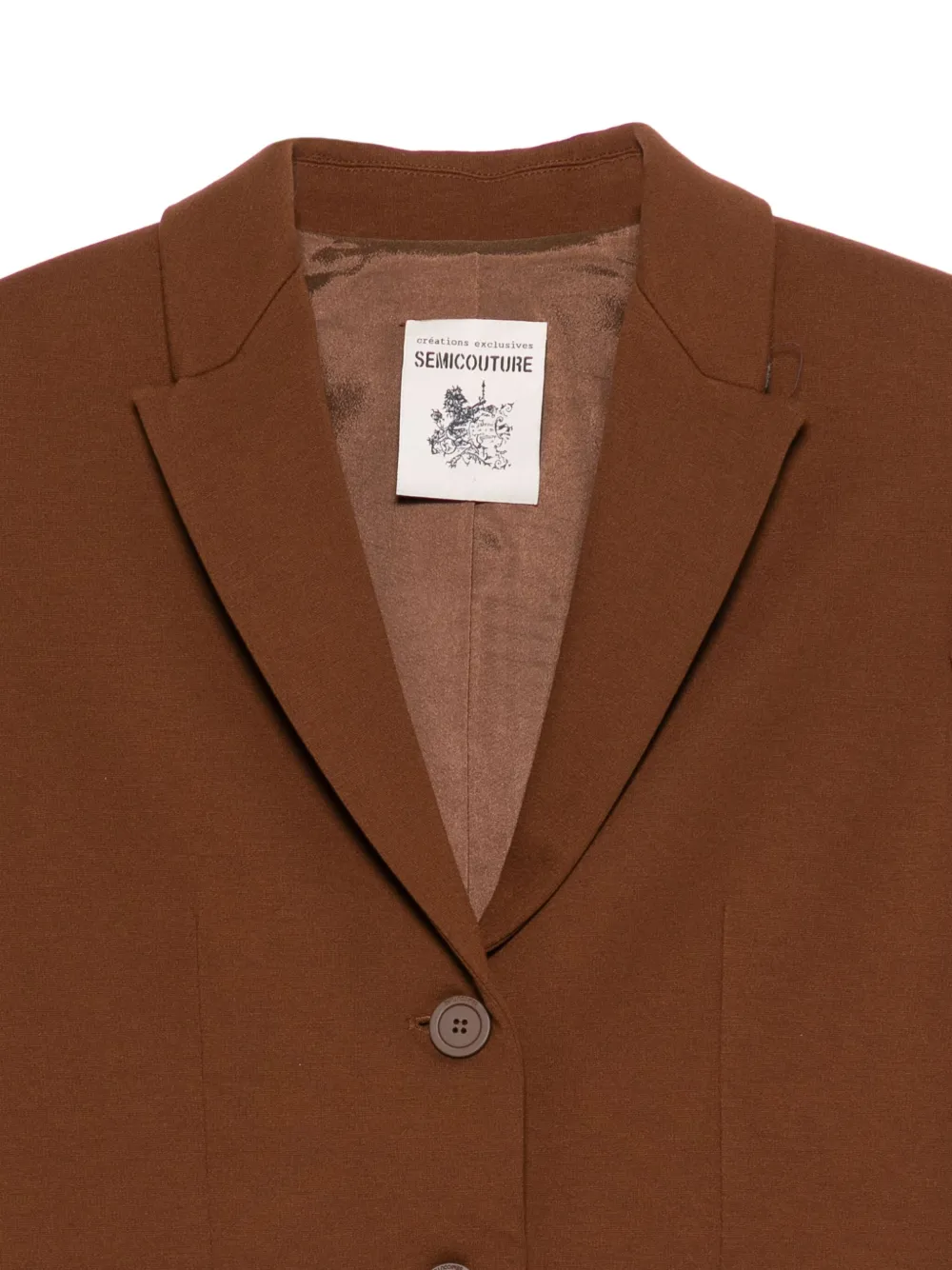 Semicouture Blazer met opgestikte zak Bruin