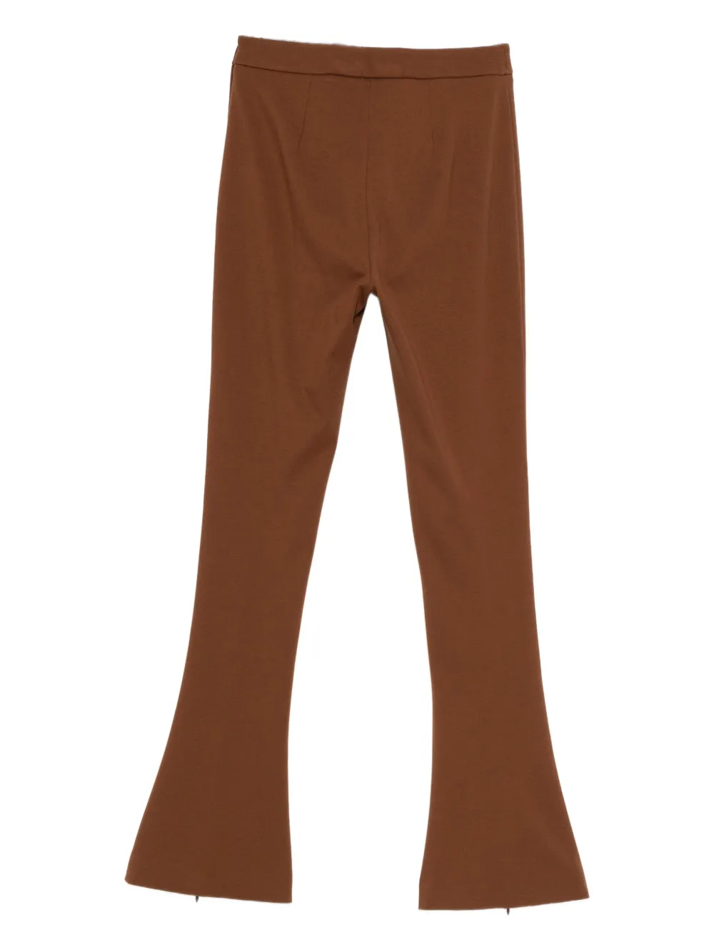 Semicouture Flared Leg Pants With Fitted Waist In Brown