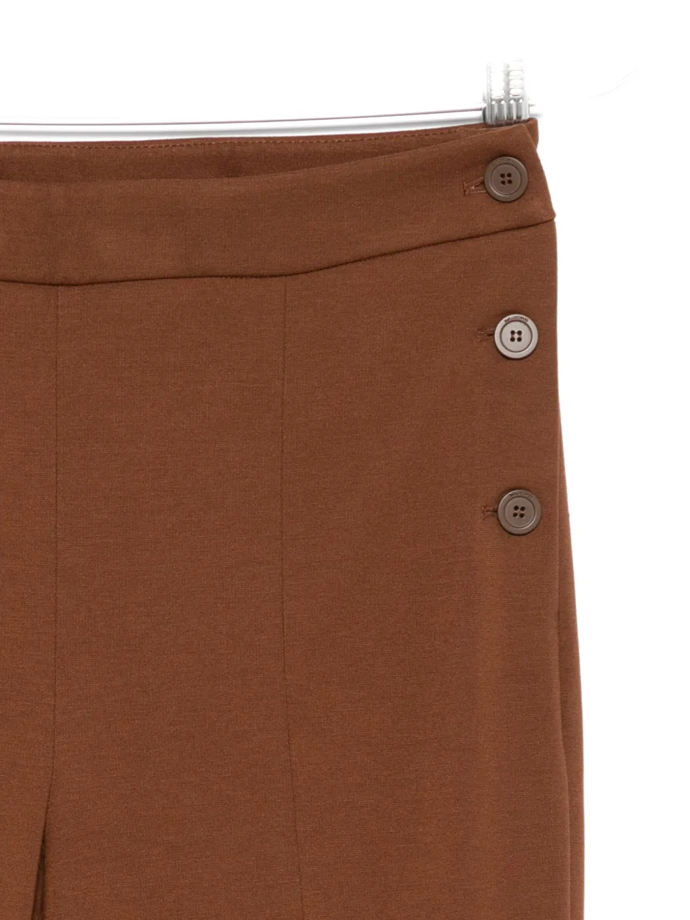 Semicouture Flared Leg Pants With Fitted Waist In Brown