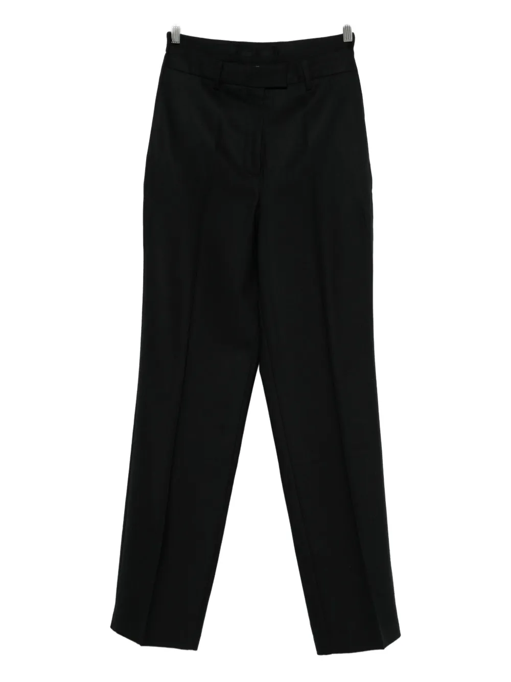 Semicouture Straight-leg Tailored Pants With Mid-rise Waist In Black