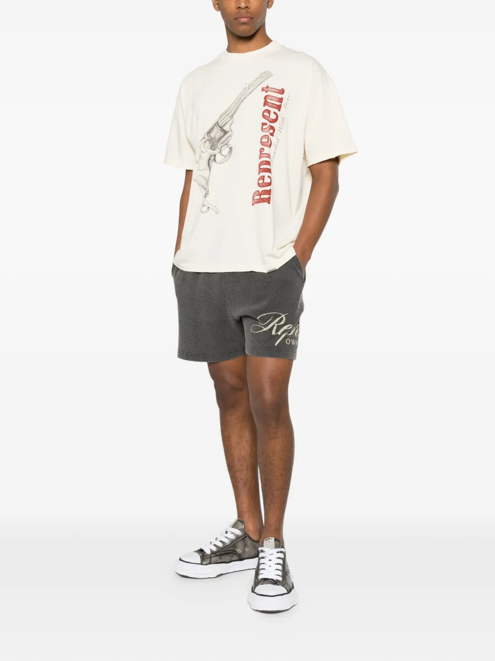 Represent Shorts met logoprint Grijs