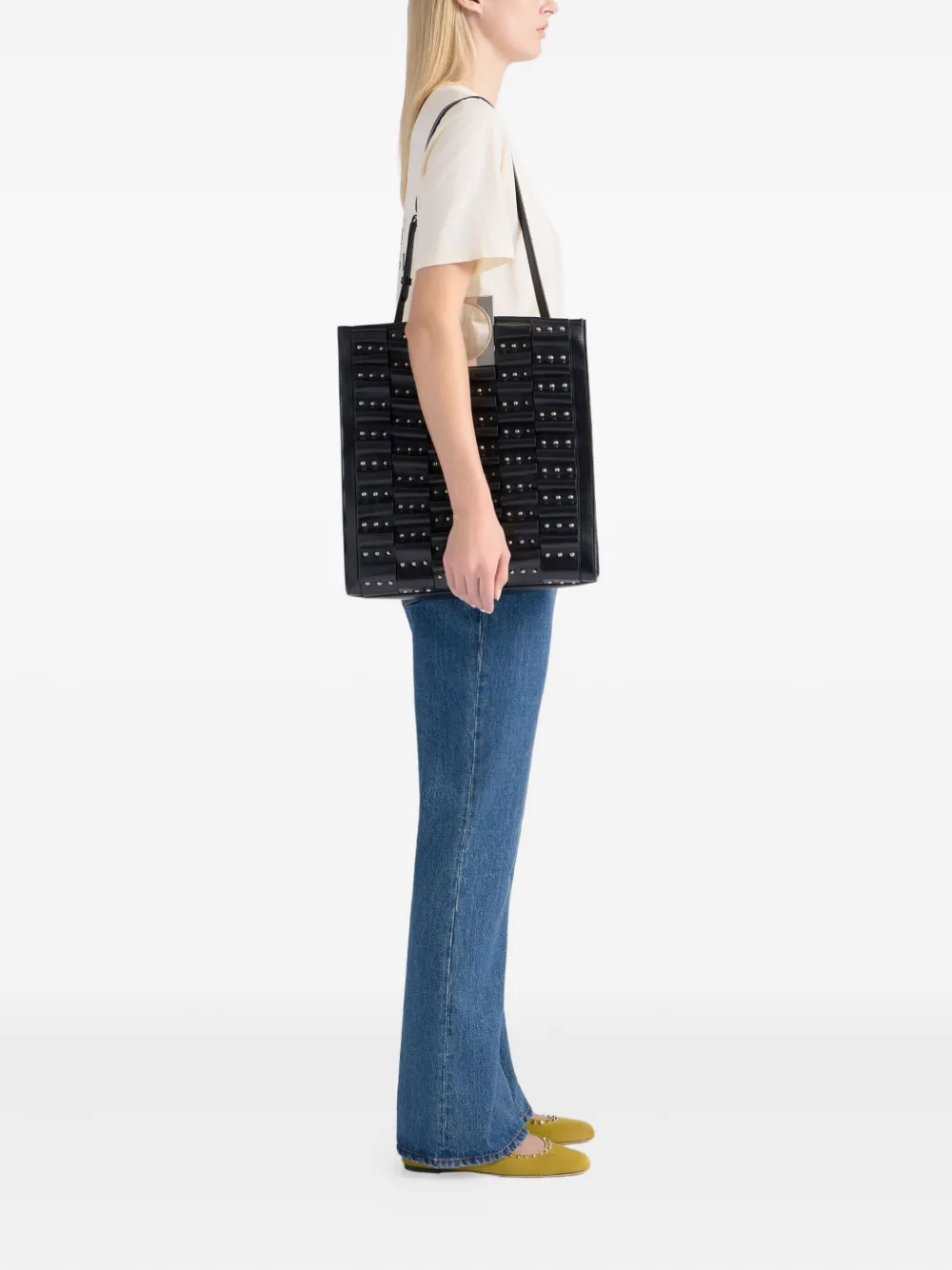 Bally Anni shopper met studs - Zwart