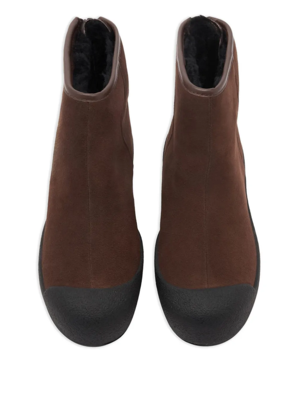 Bally Laarzen met rits en logo Bruin