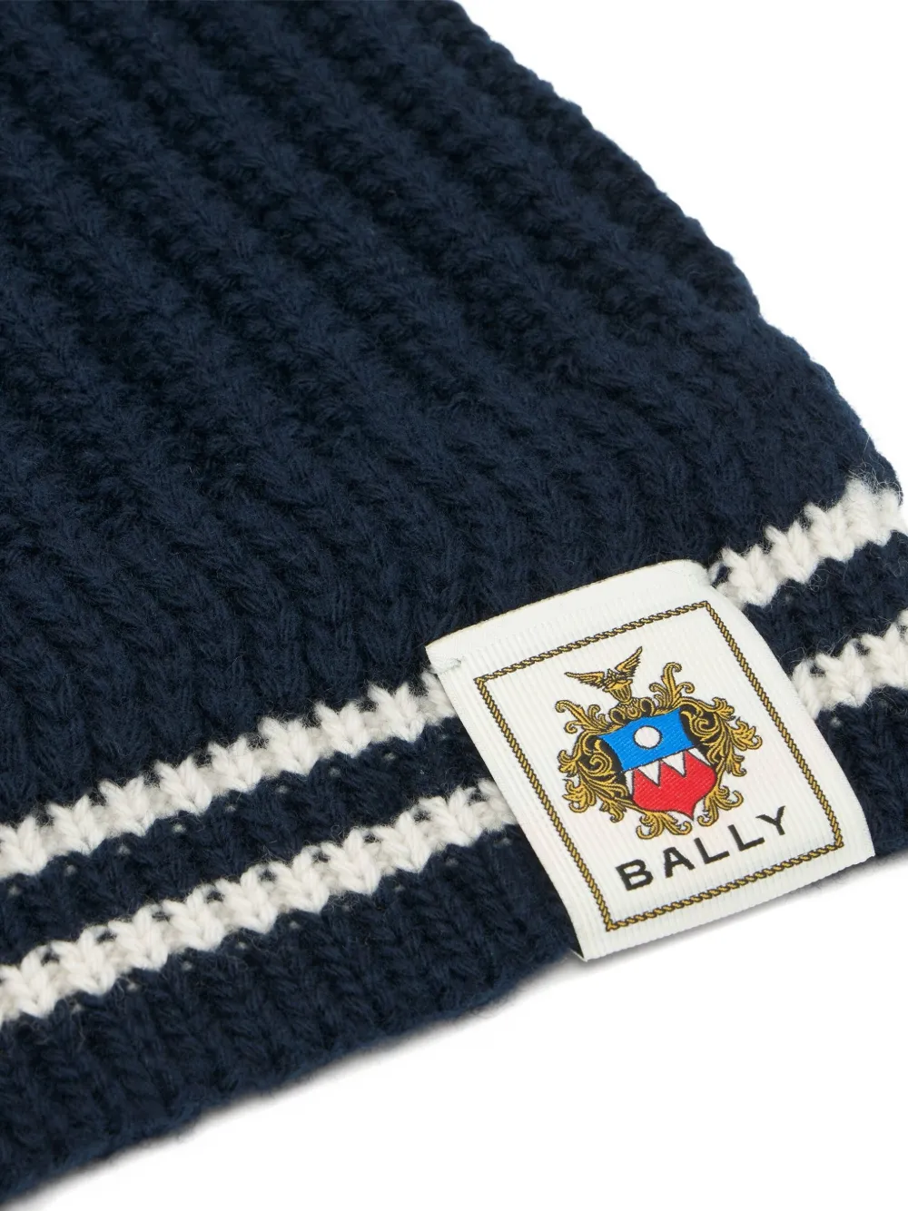 Bally Gestreepte wollen sjaal - Blauw