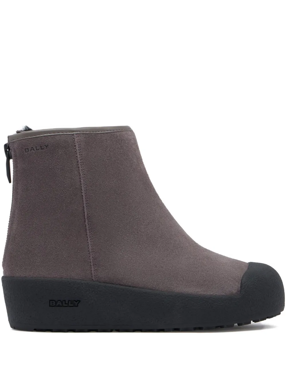 Bally rear-zipper curling boots | Grey | Image 1
