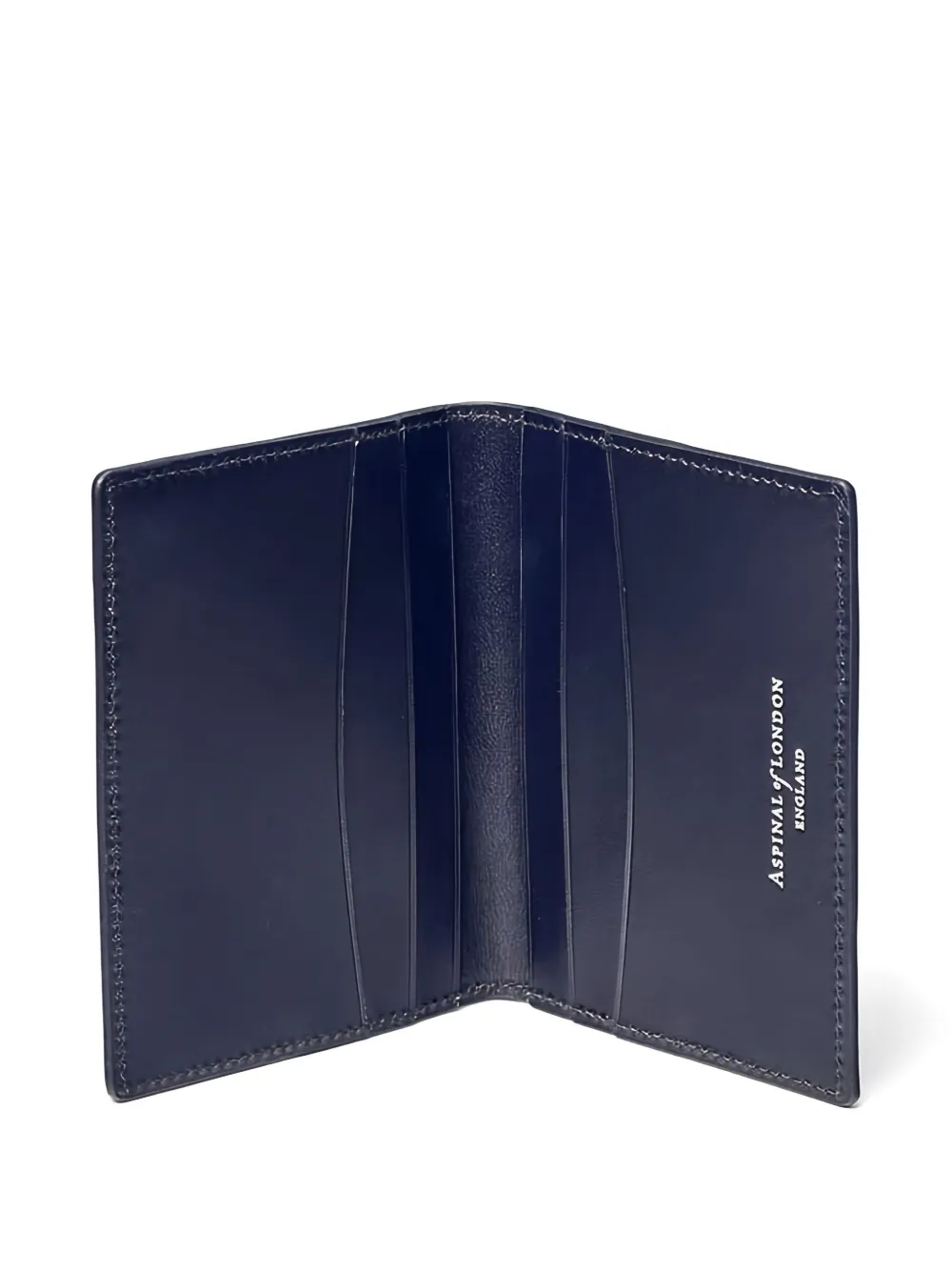 Aspinal Of London Shield-plaque Bi-fold Cardholder In Blue