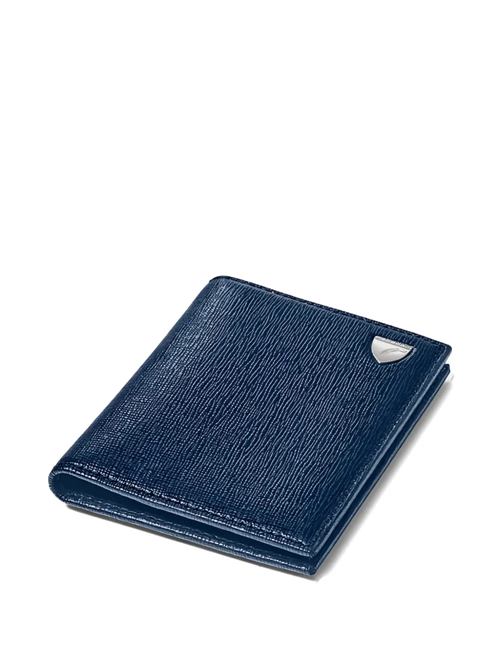 Aspinal Of London Shield-plaque Bi-fold Cardholder In Blue