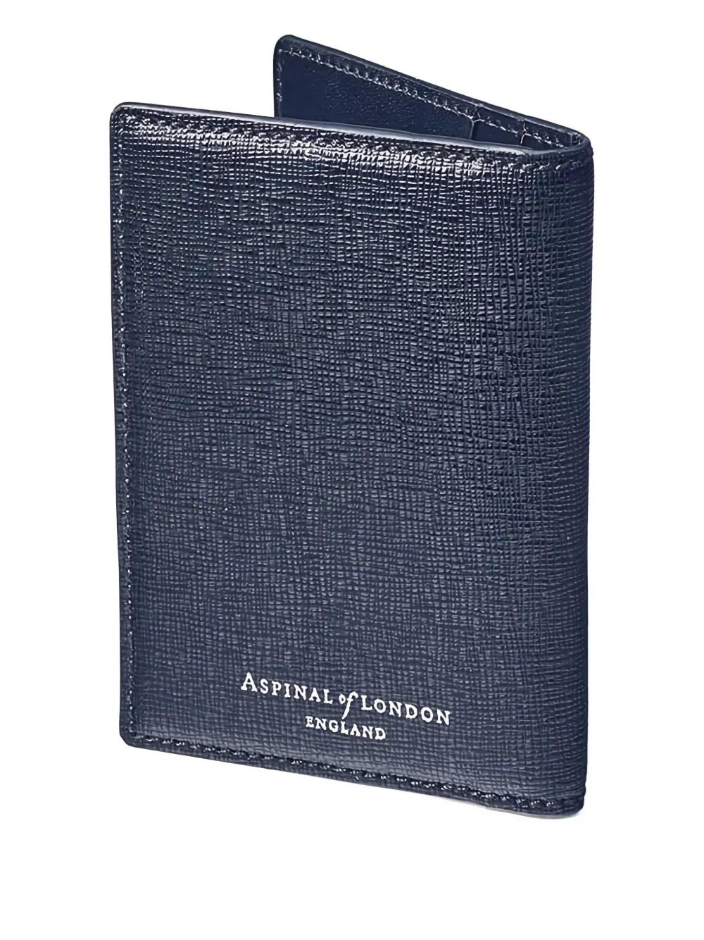 Aspinal Of London Shield-plaque Bi-fold Cardholder In Blue
