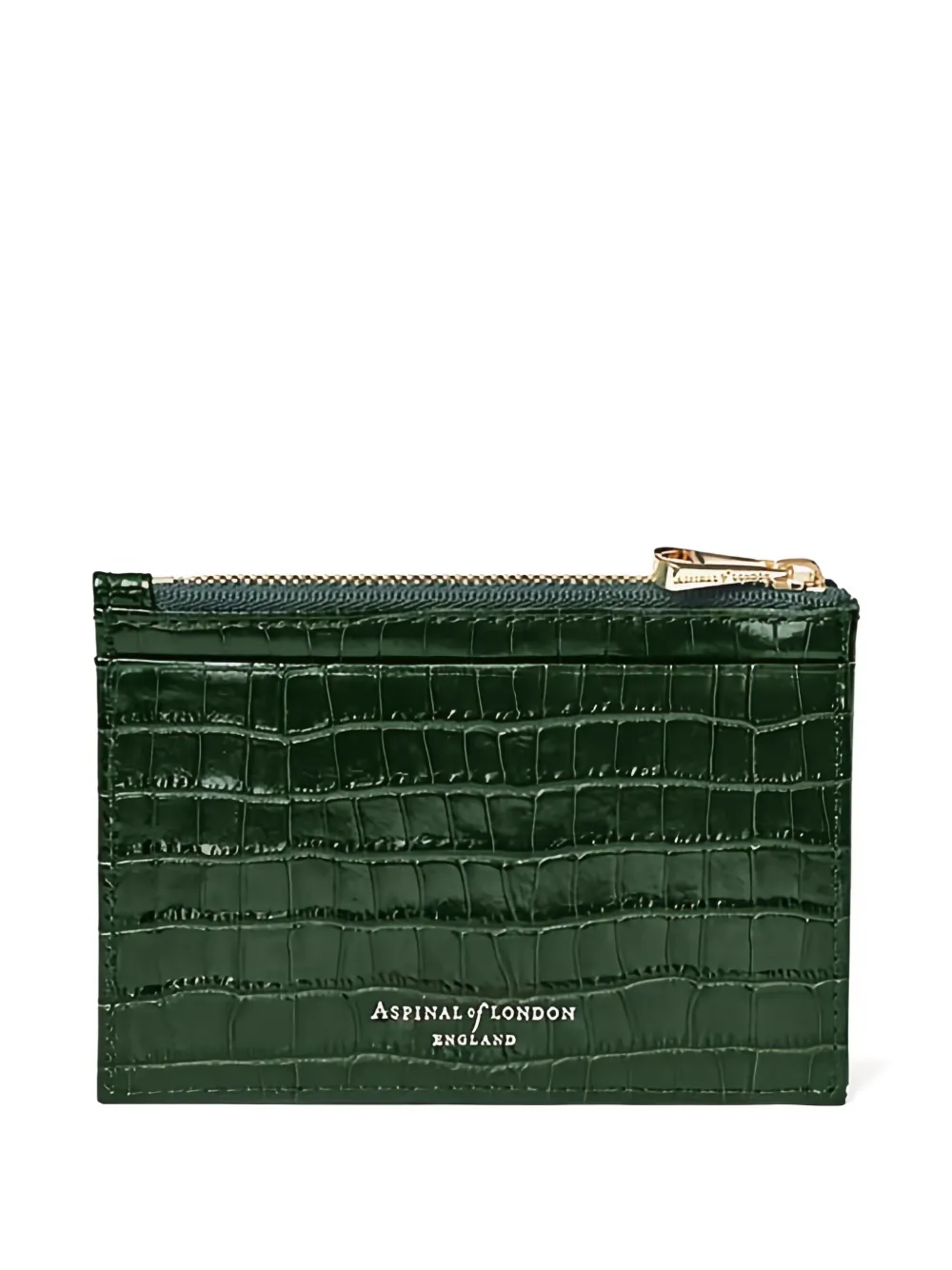 Aspinal Of London crocodile-effect cardholder | Green | Image 1