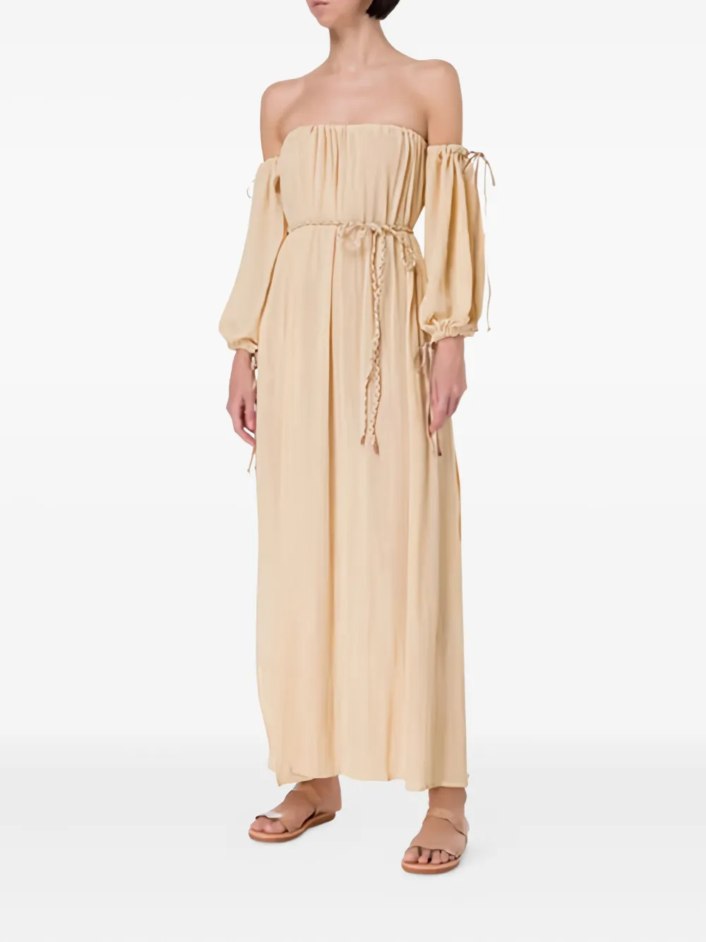 Caravana Kikab off-shoulder midi-jurk - Beige