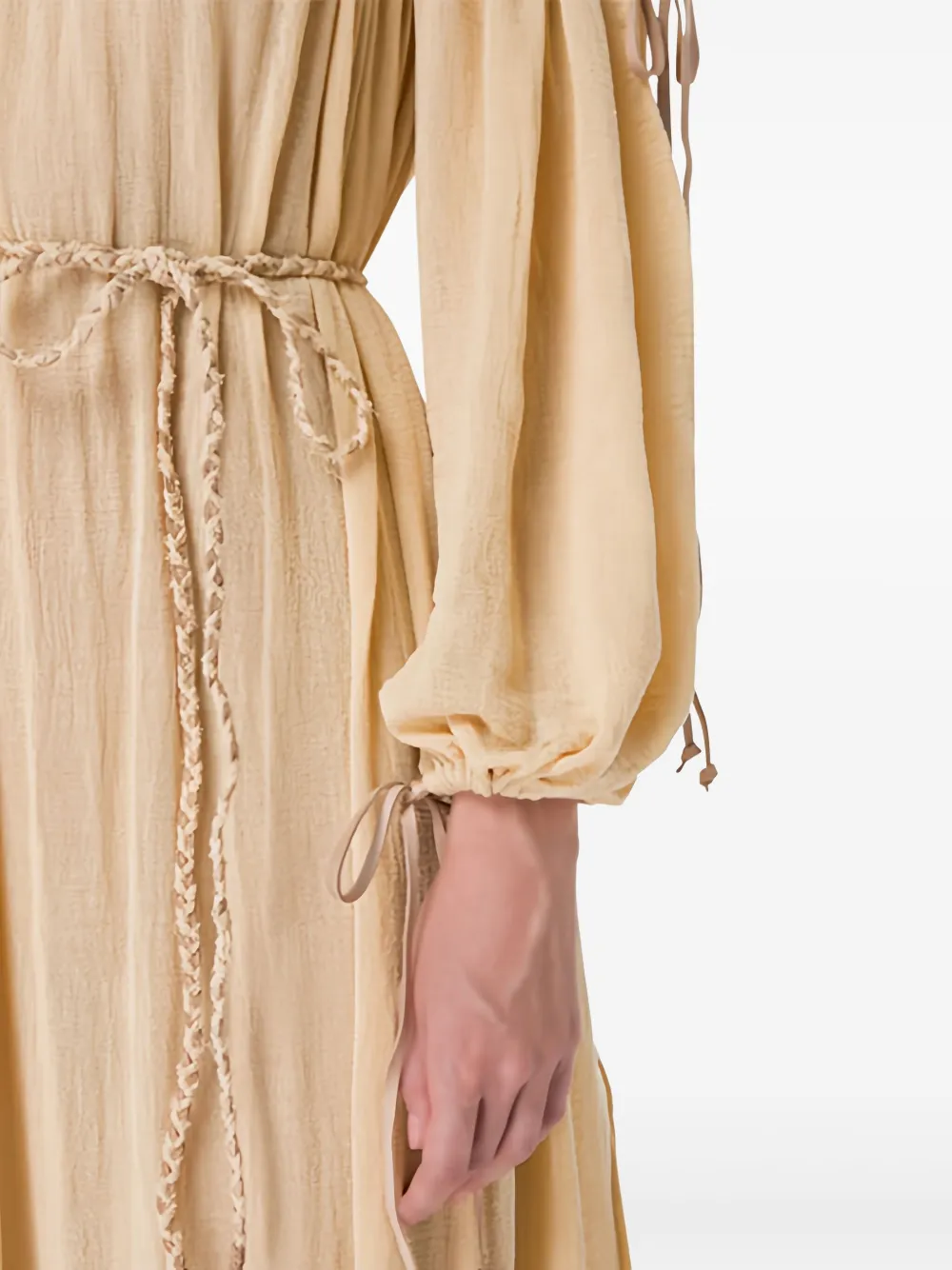 Caravana Kikab off-shoulder midi-jurk Beige