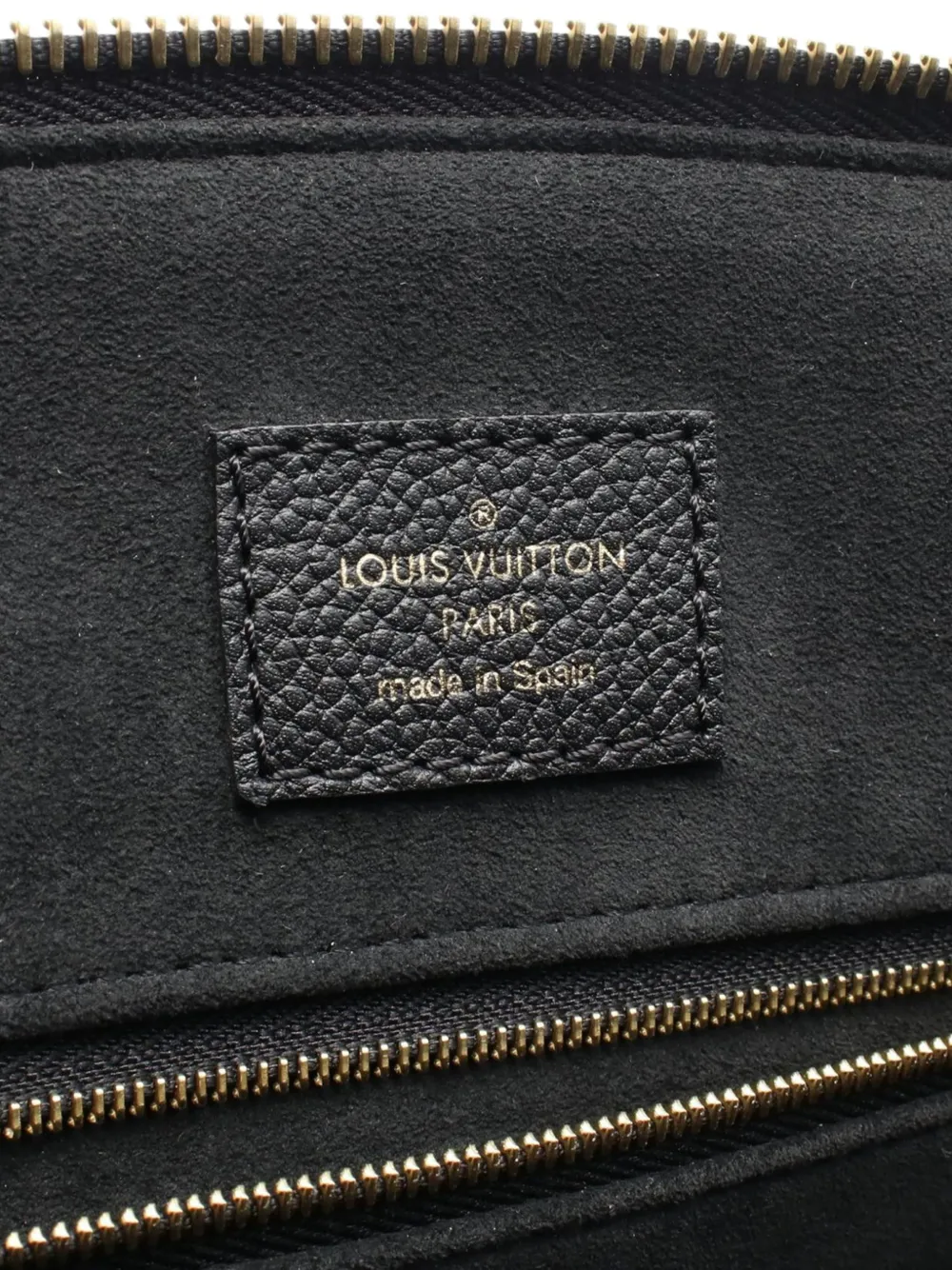 Pre-owned Louis Vuitton 2021-2025 Bicolor Monogram Empreinte Giant Grand Palais Mm Satchel In Black