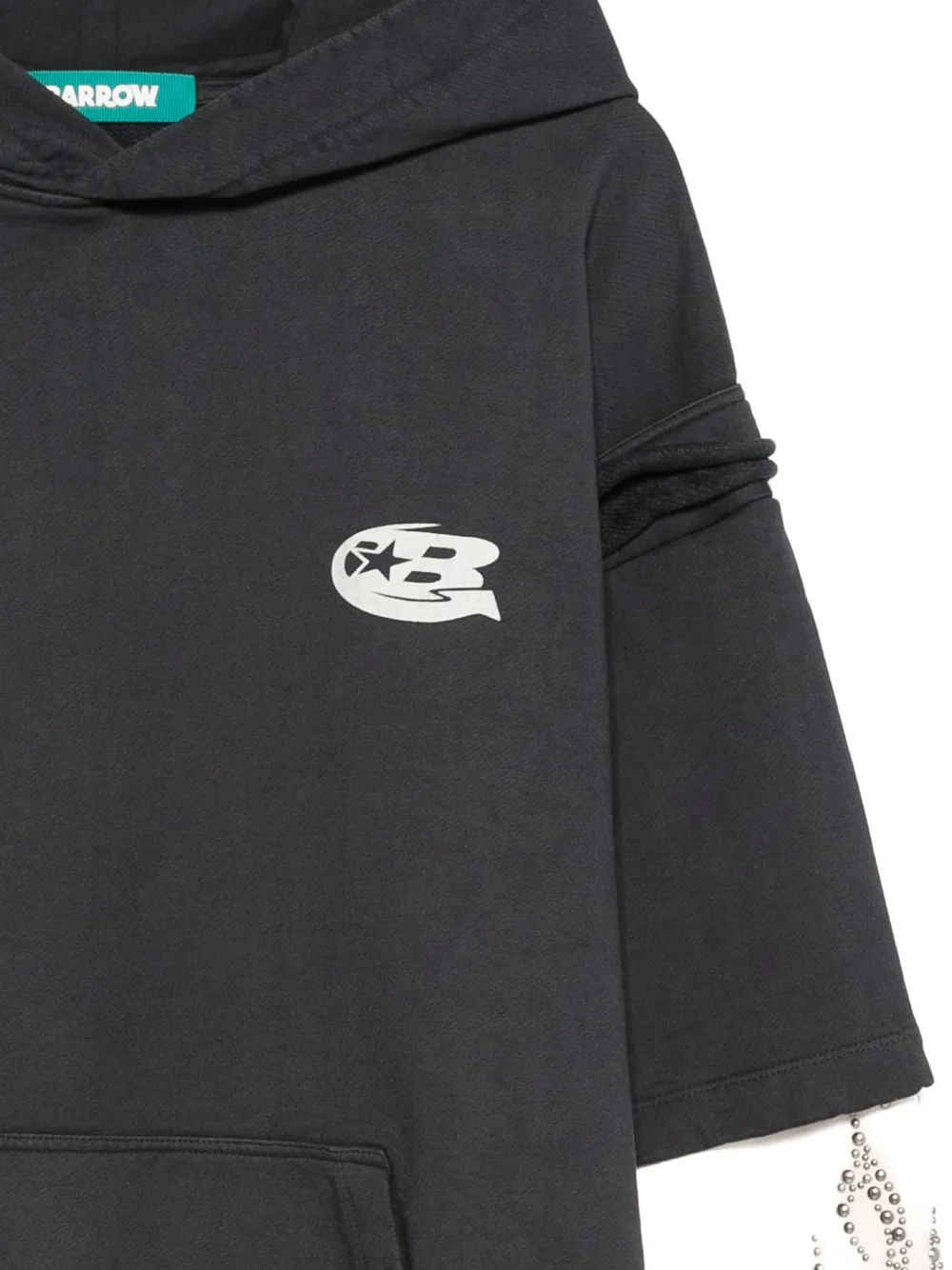 Barrow Logo-print Hoodie In Gray