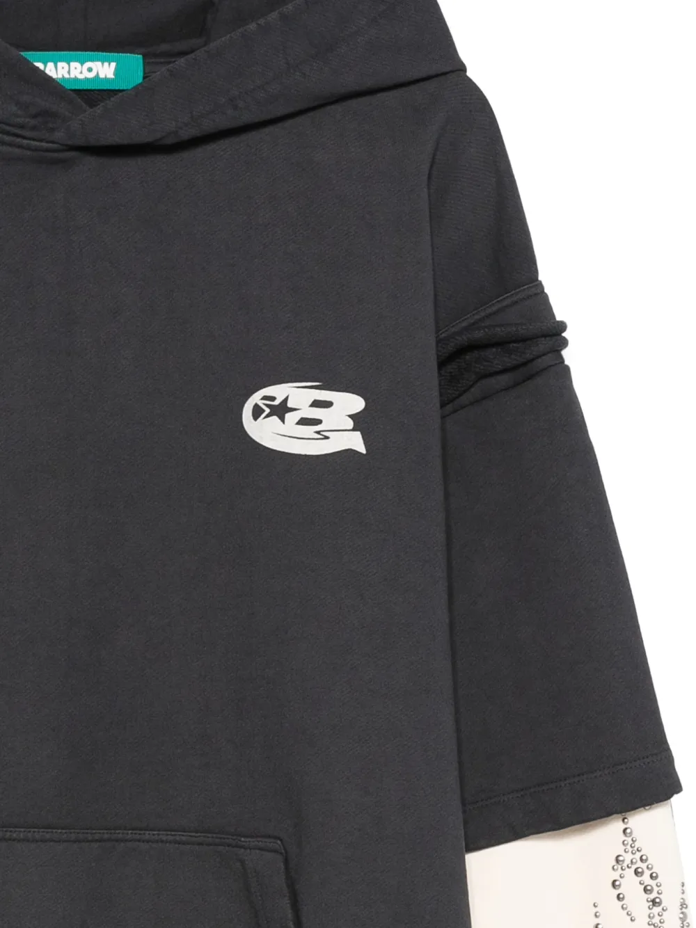 BARROW Hoodie met logoprint Grijs