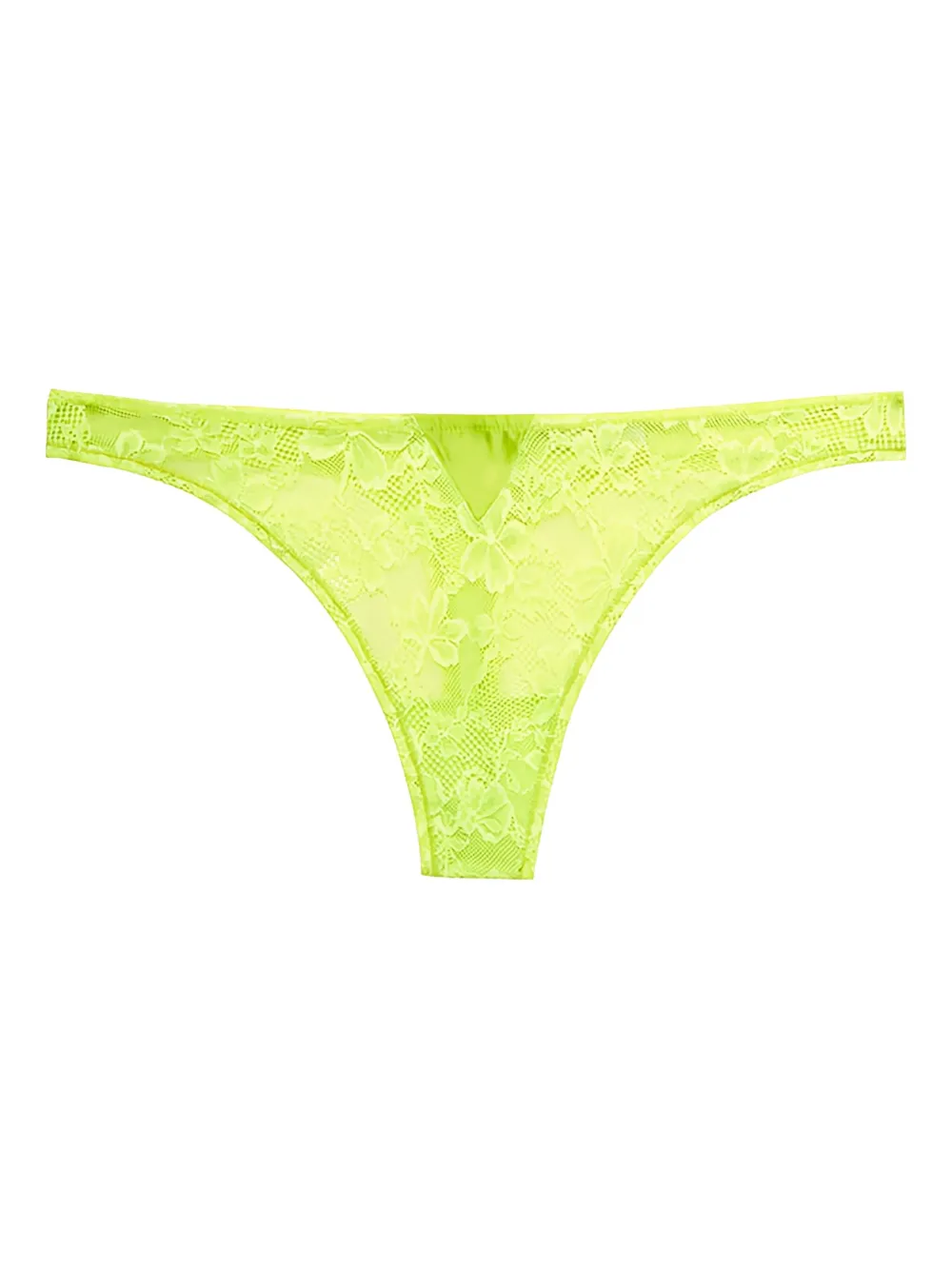 Fleur Du Mal Le Stretch Lace Thong In Green