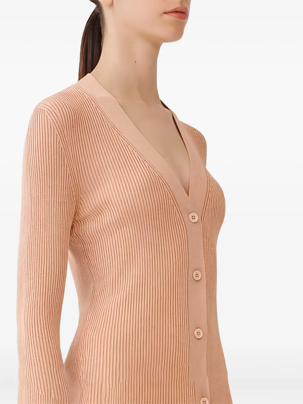 Fabiana Filippi Geribbeld vest met knopen Roze