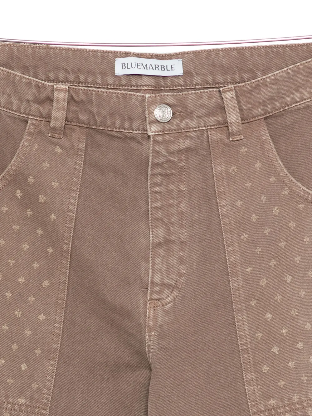Bluemarble Distressed Pannelled Jeans In Brown