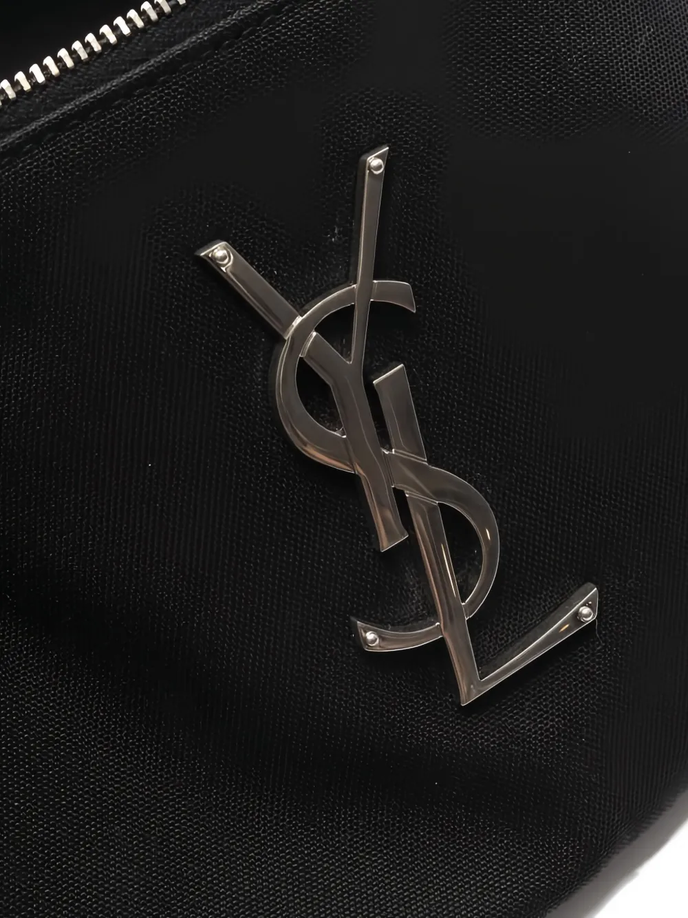 Pre-owned Saint Laurent 2020s Logo-plaque Belt Bag In Black