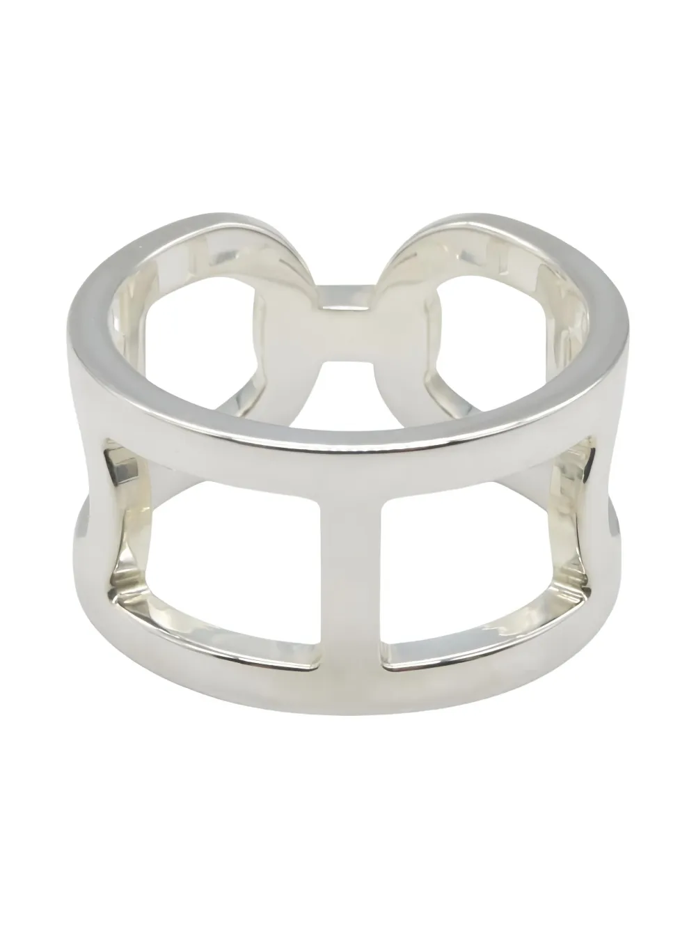 Pre-owned Hermes 2010s D'ancre Ring In Silver