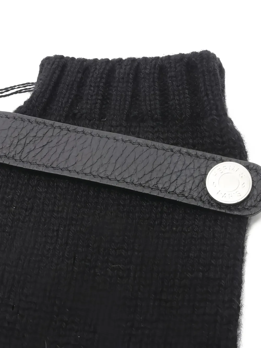 Pre-owned Hermes 2020s Lionel Mittens In Black