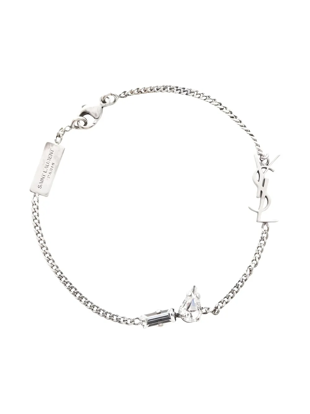 Pre-owned Saint Laurent 2020s Cassandra Charm Bracelet In Silver