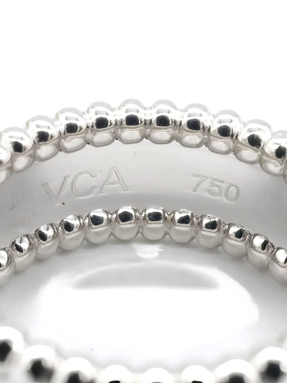 Pre-owned Van Cleef & Arpels 2010s Perlée Senior Tutor Beaded Ring In Silver