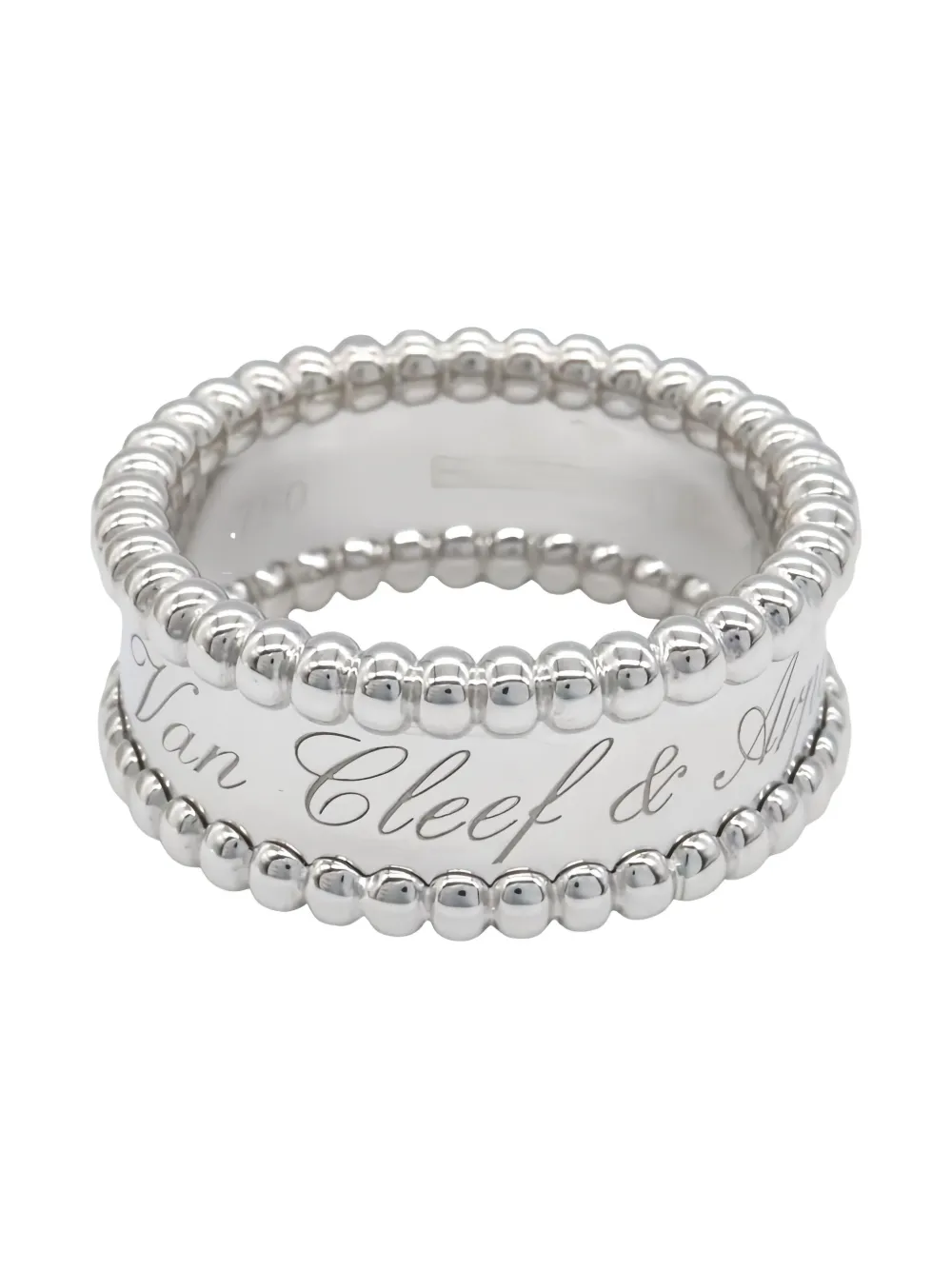 Pre-owned Van Cleef & Arpels 2010s Perlée Senior Tutor Beaded Ring In Silver