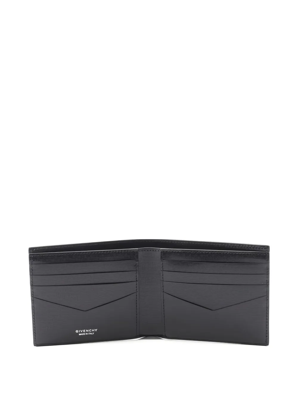Pre-owned Givenchy 2020s 4g-pattern Bi-fold Leather Wallet In Black