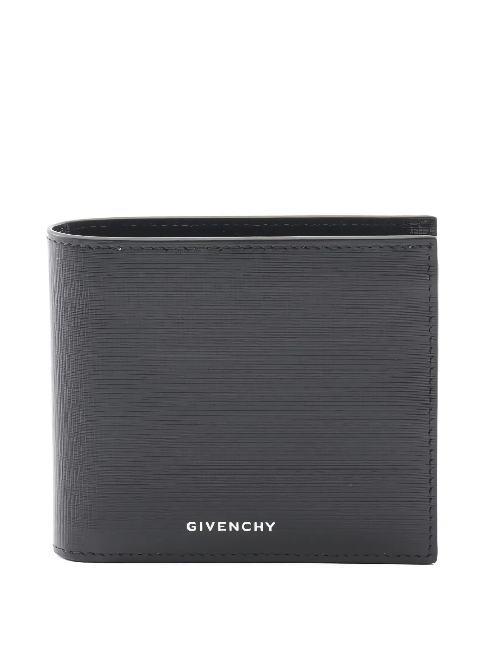 Pre-owned Givenchy 2020s 4g-pattern Bi-fold Leather Wallet In Black