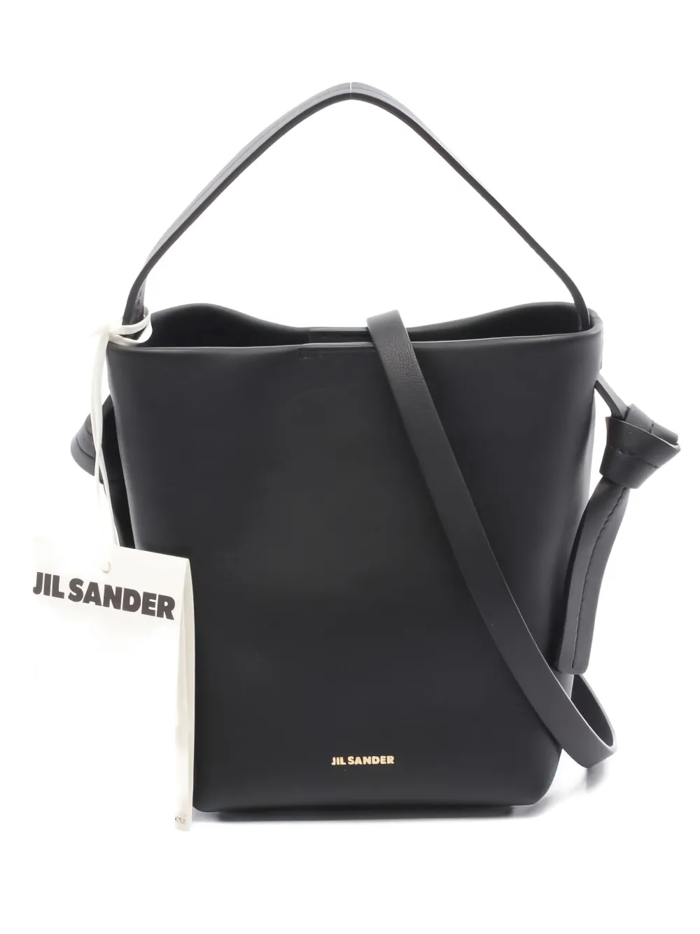 Jil Sander Pre-Owned 2020s mini knotted-handle leather tote bag - Nero