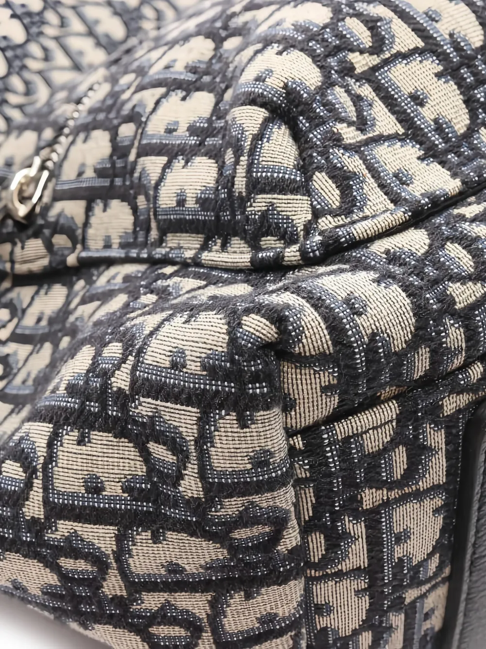 Pre-owned Dior 2010s Oblique Jacquard Leather Backpack In Black