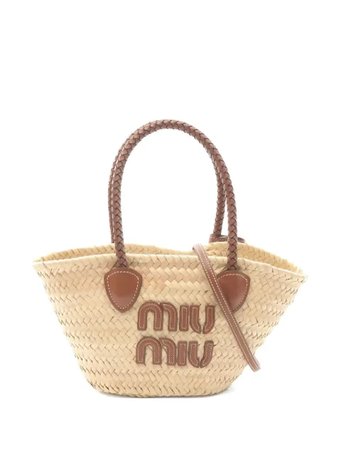 Miu Miu Pre-Owned 2020s braided-handle tote bag