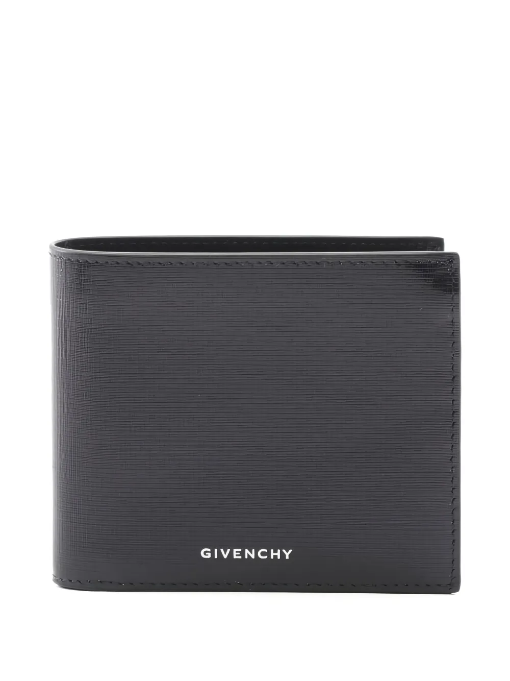 Pre-owned Givenchy 2020s 4g-pattern Leather Bi-fold Wallet In Black