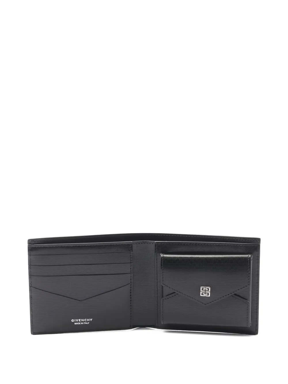 Pre-owned Givenchy 2020s 4g-pattern Leather Bi-fold Wallet In Black