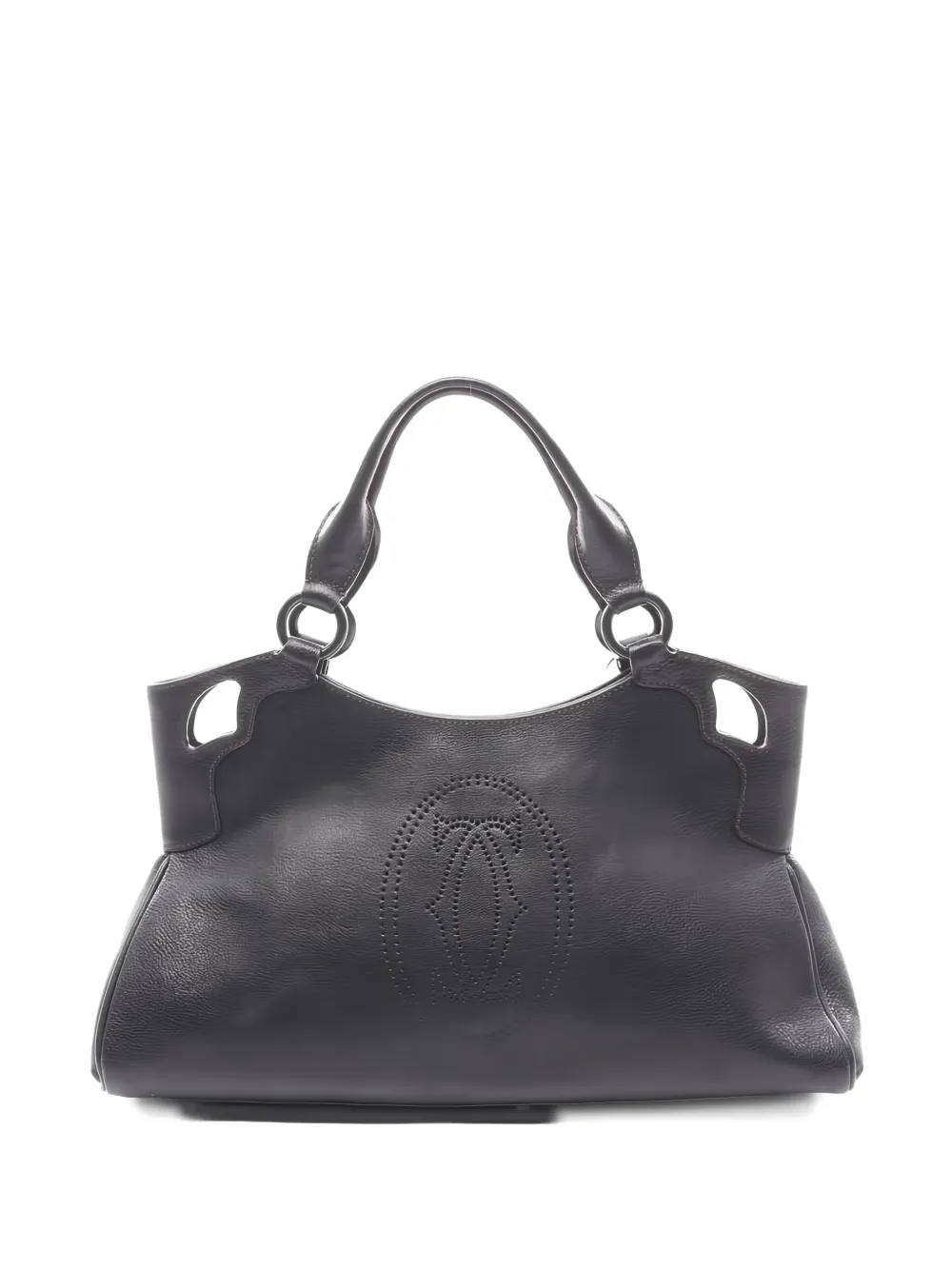 Pre-owned Cartier 2000s Marcello Leather Tote Bag In Black