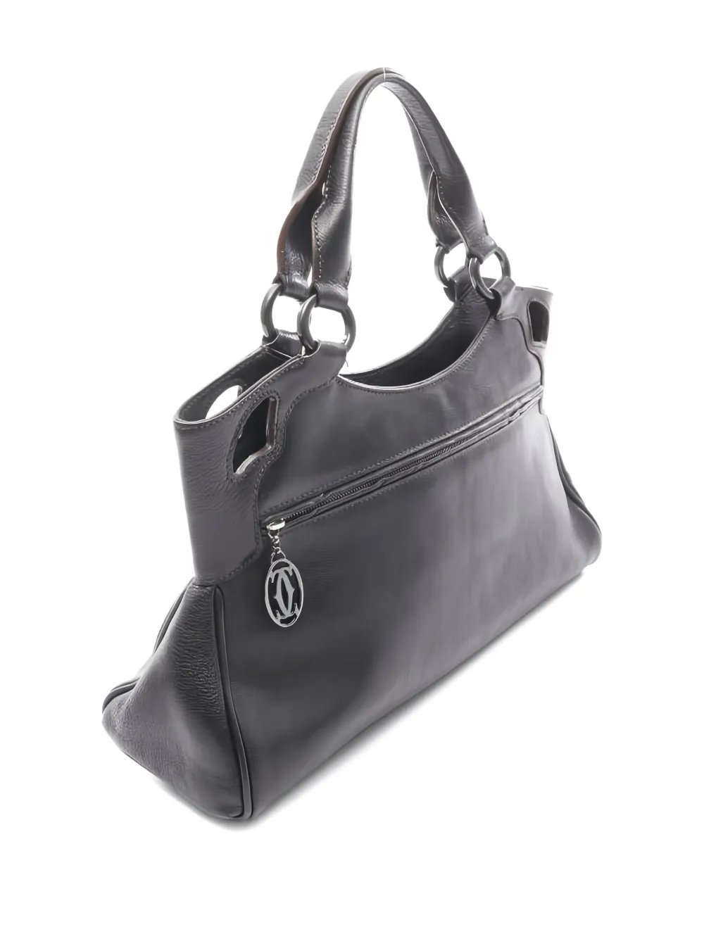 Pre-owned Cartier 2000s Marcello Leather Tote Bag In Black