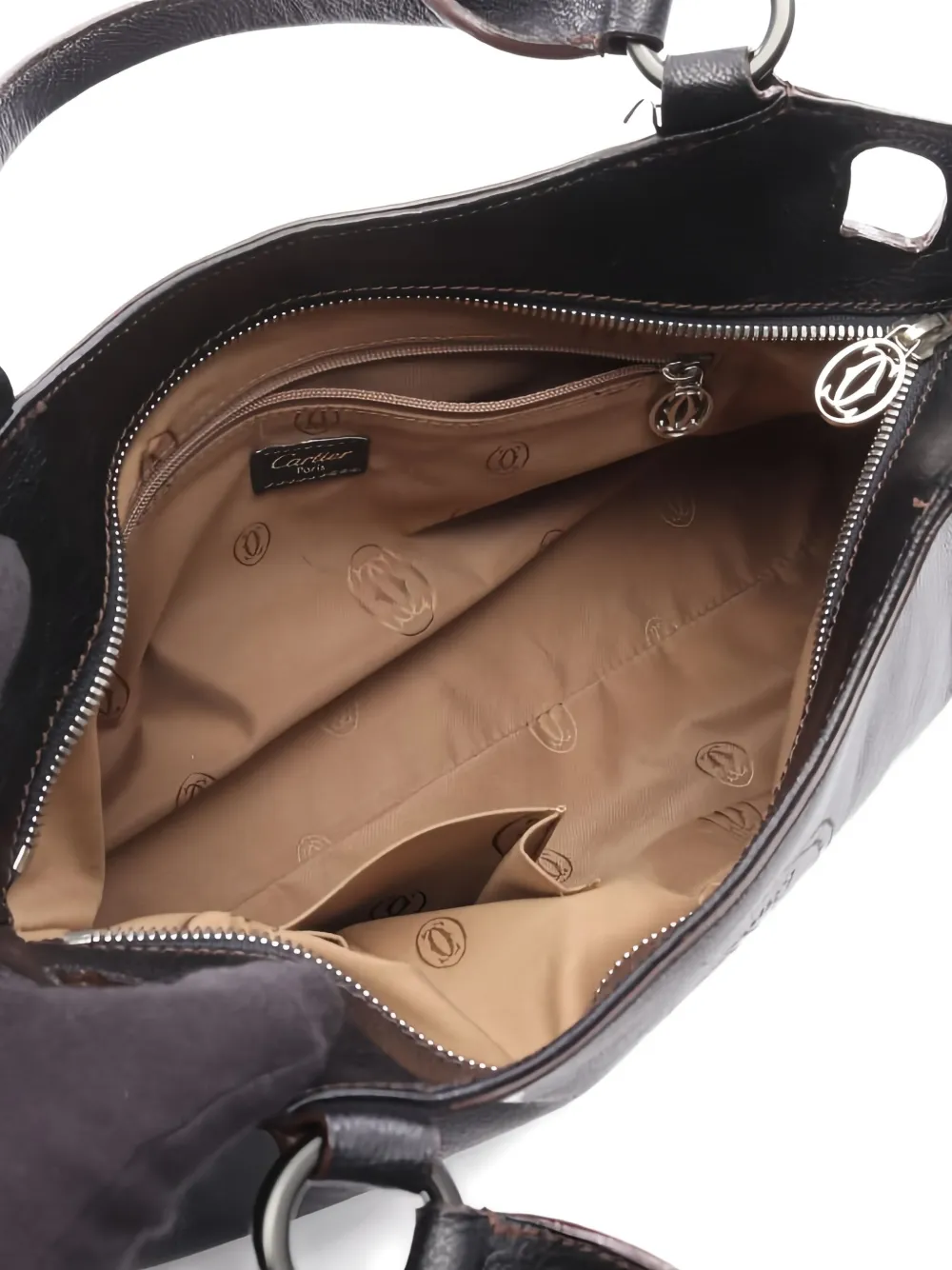 Pre-owned Cartier 2000s Marcello Leather Tote Bag In Black