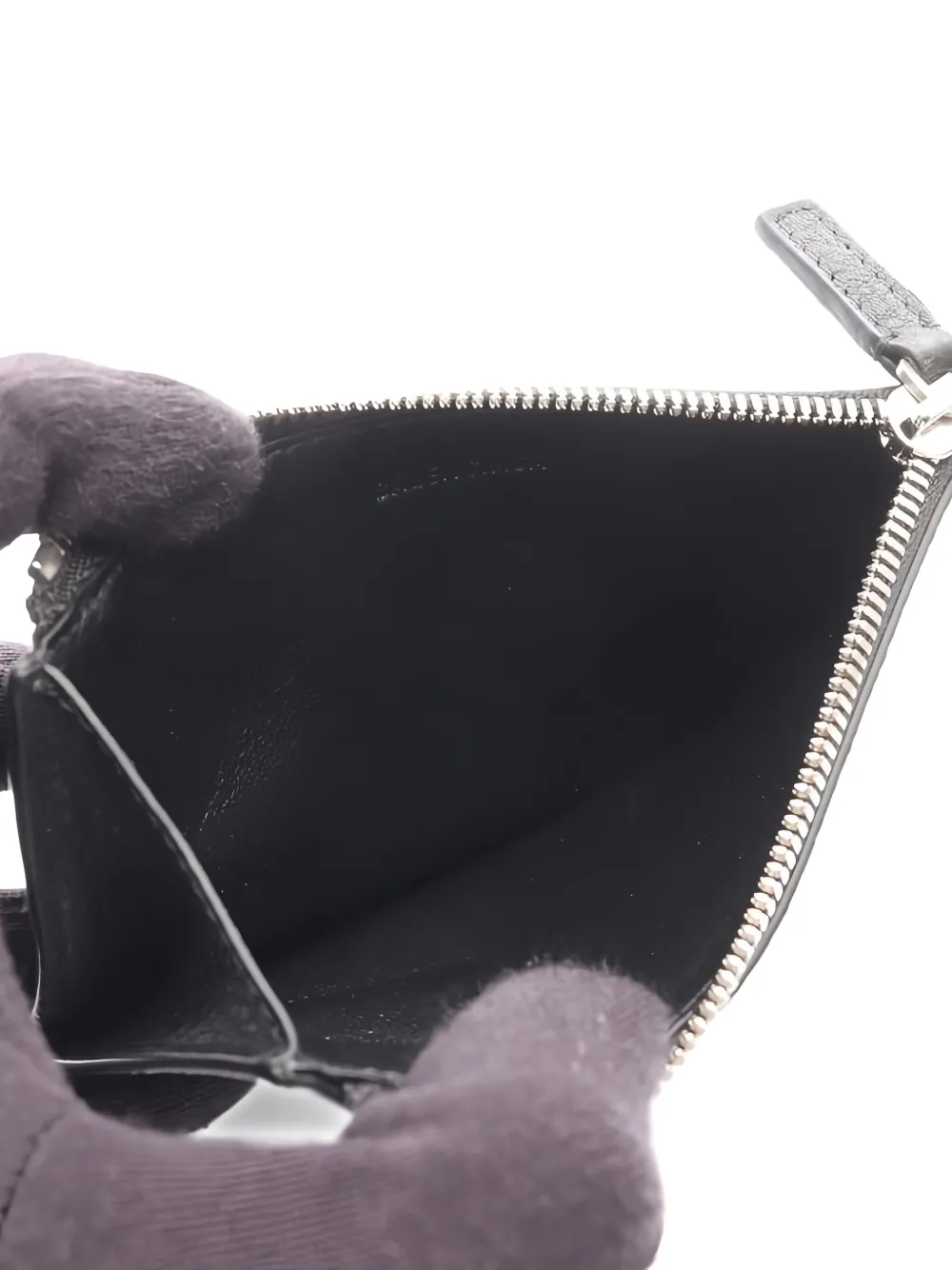 Pre-owned Balenciaga 2020s Cash Leather Card Holder In Black