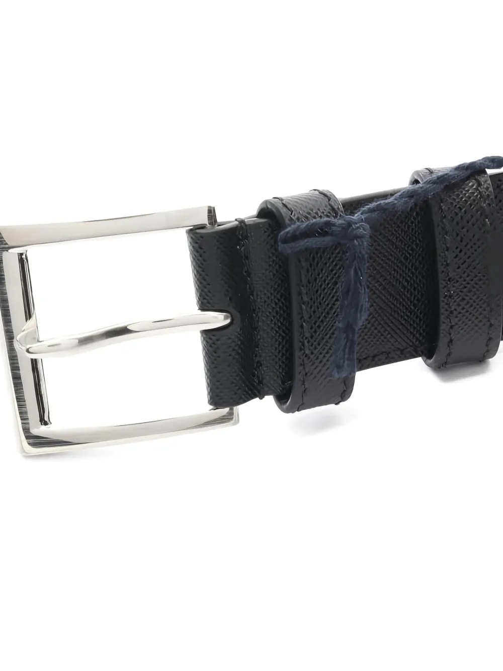 Pre-owned Prada 2020s Triangle-logo Leather Belt In Black