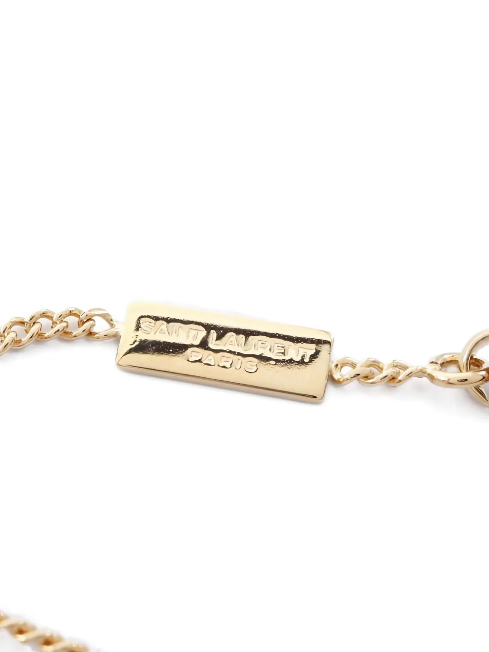 Pre-owned Saint Laurent 2020s Cassandra Heart-charm Bracelet In Gold