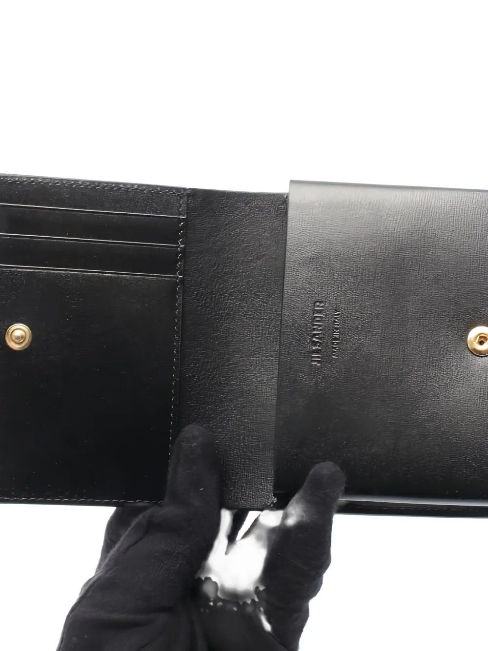 Pre-owned Jil Sander 2020s Origami Leather Card Case In Black