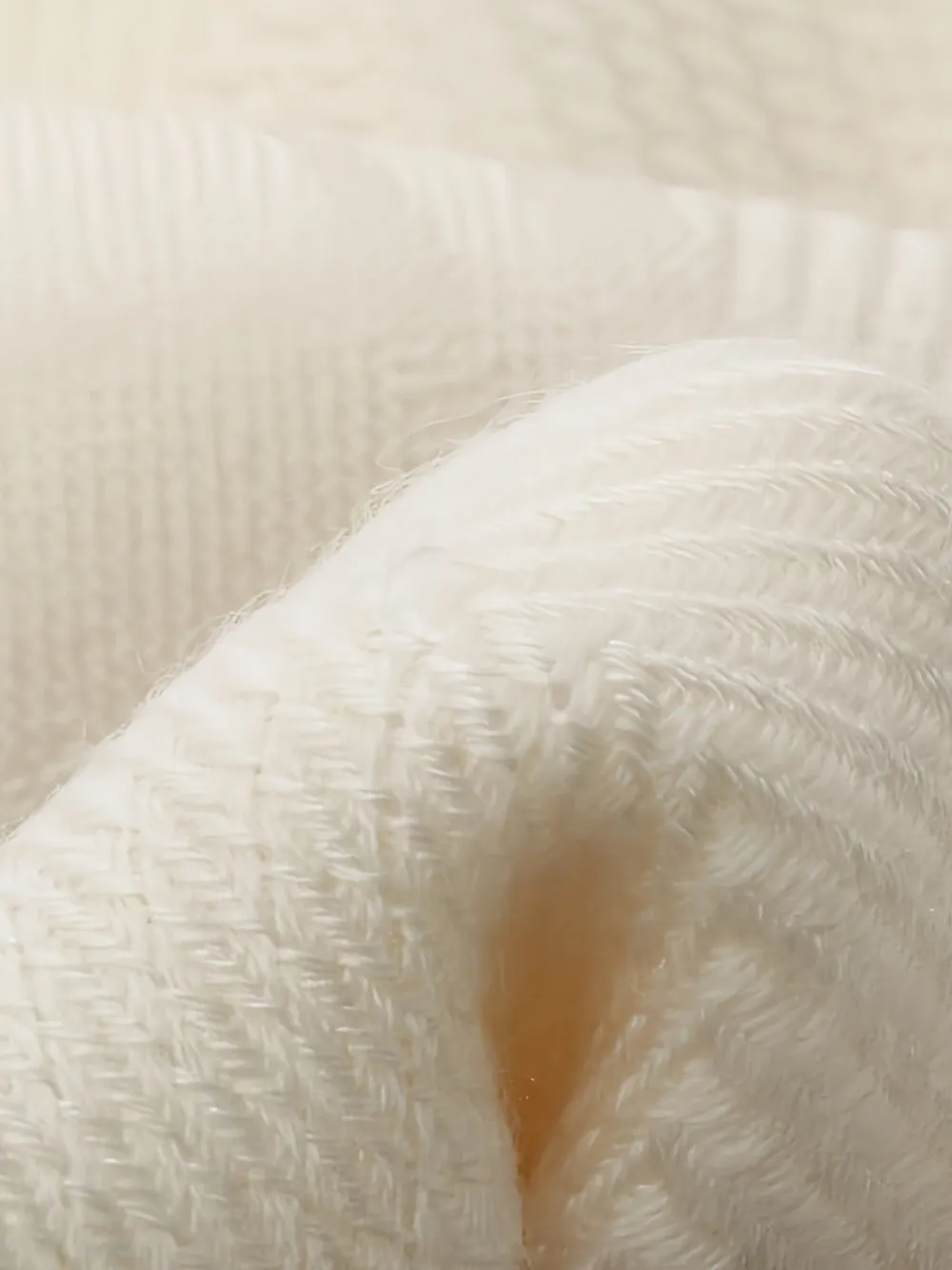 Pre-owned Hermes 2010s New Libris Fringed-edge Shawl In White