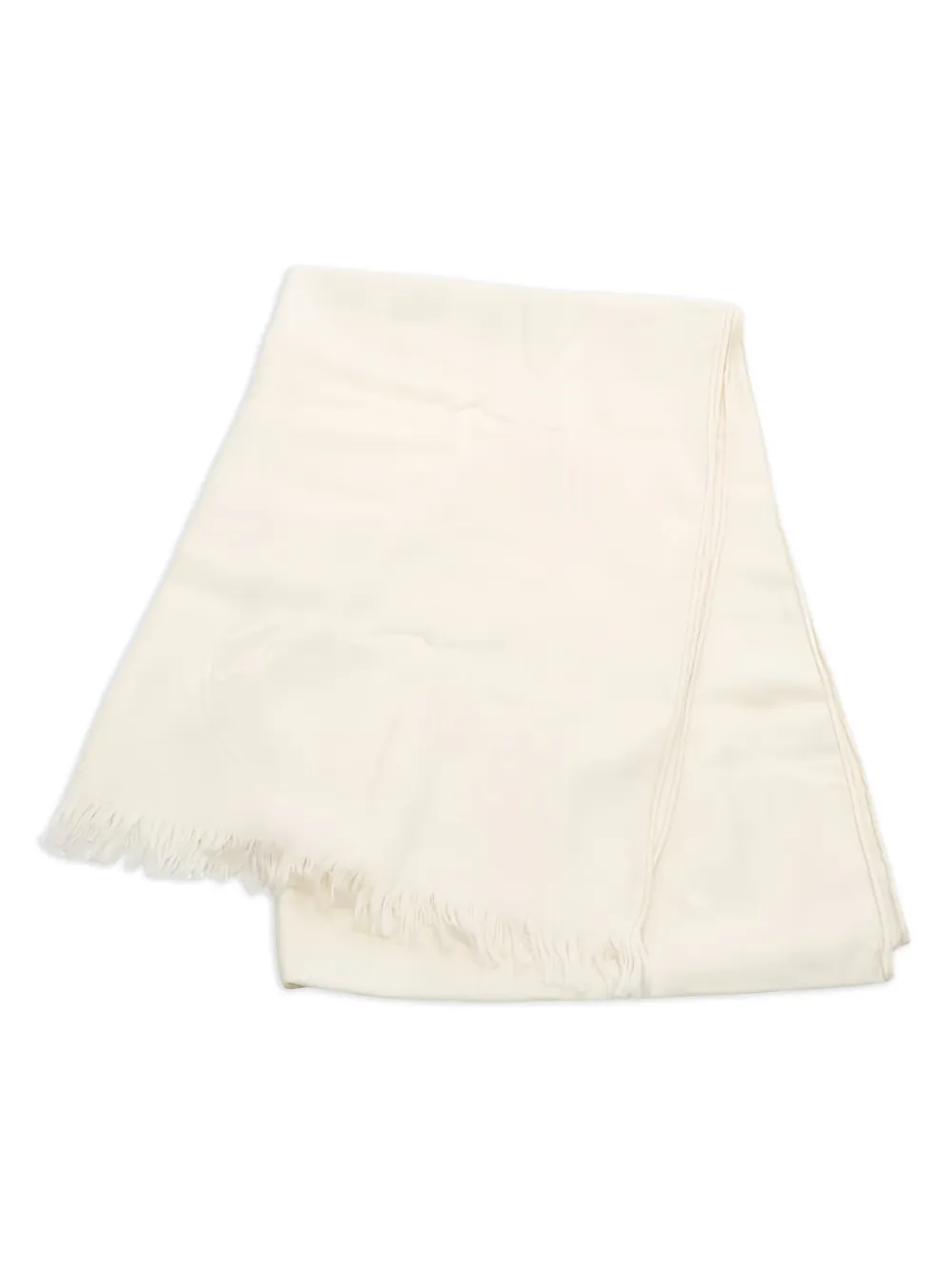 Hermès Pre-Owned 2010s New Libris fringed-edge shawl | White | Image 1