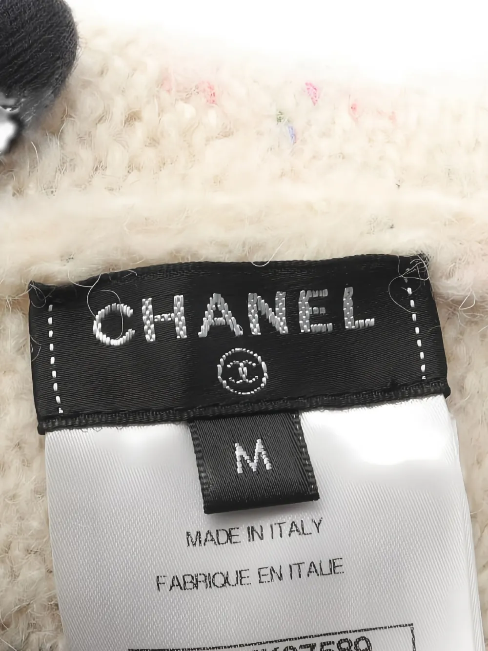 Pre-owned Chanel 1986-1988 Coco Mark Rhinestone Gloves In Neutral