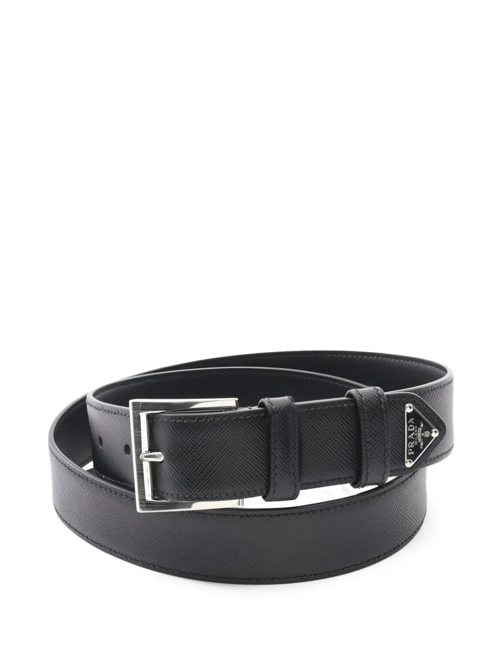 Prada Pre-Owned cinturón de piel con logo triangular 2020 | negro | Image 1