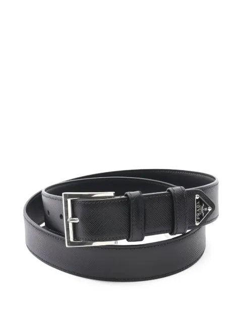 Prada Pre-Owned 2020s triangle-logo leather belt