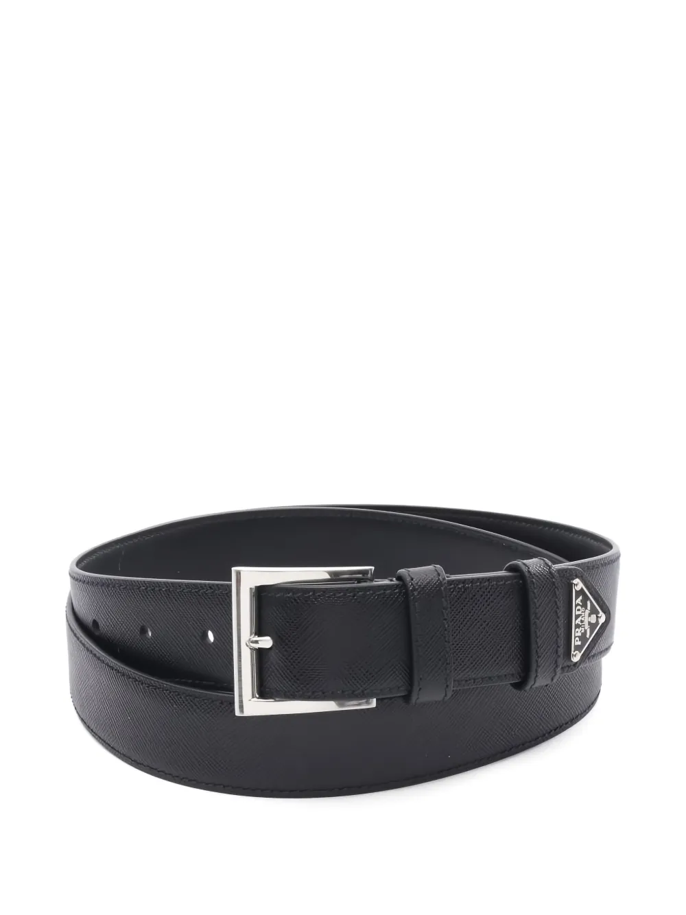 Prada Pre-Owned cinturón de piel con logo triangular 2020 | negro | Image 1