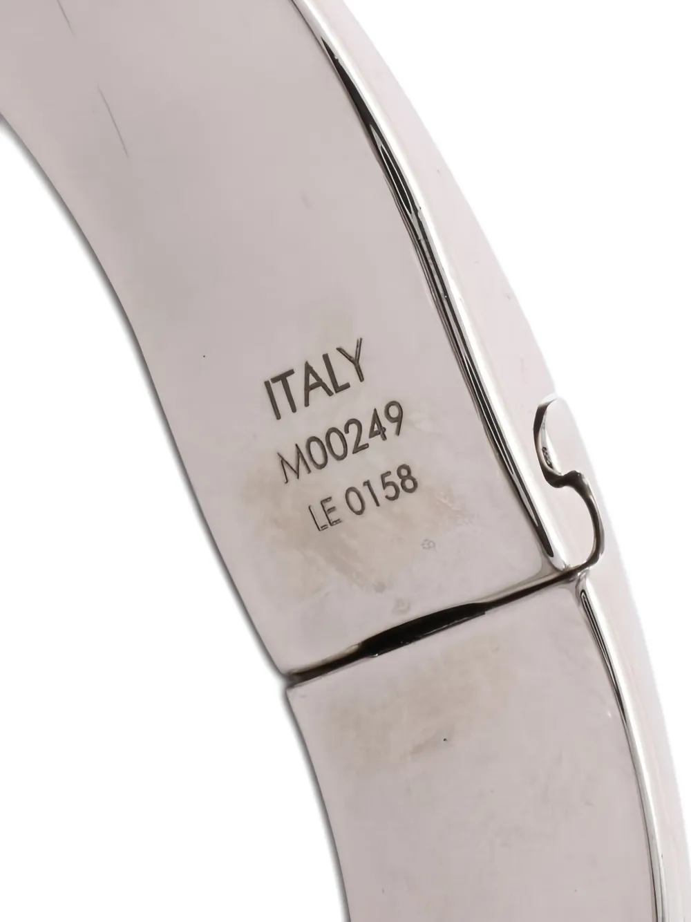 Pre-owned Louis Vuitton 2018 Nanogram Monogram Cuff Bangle In Silver