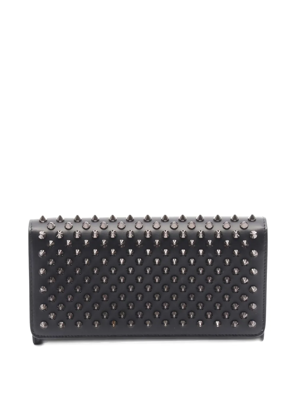 Christian Louboutin Pre-Owned 2010s Macaron spike-studded leather wallet - Nero