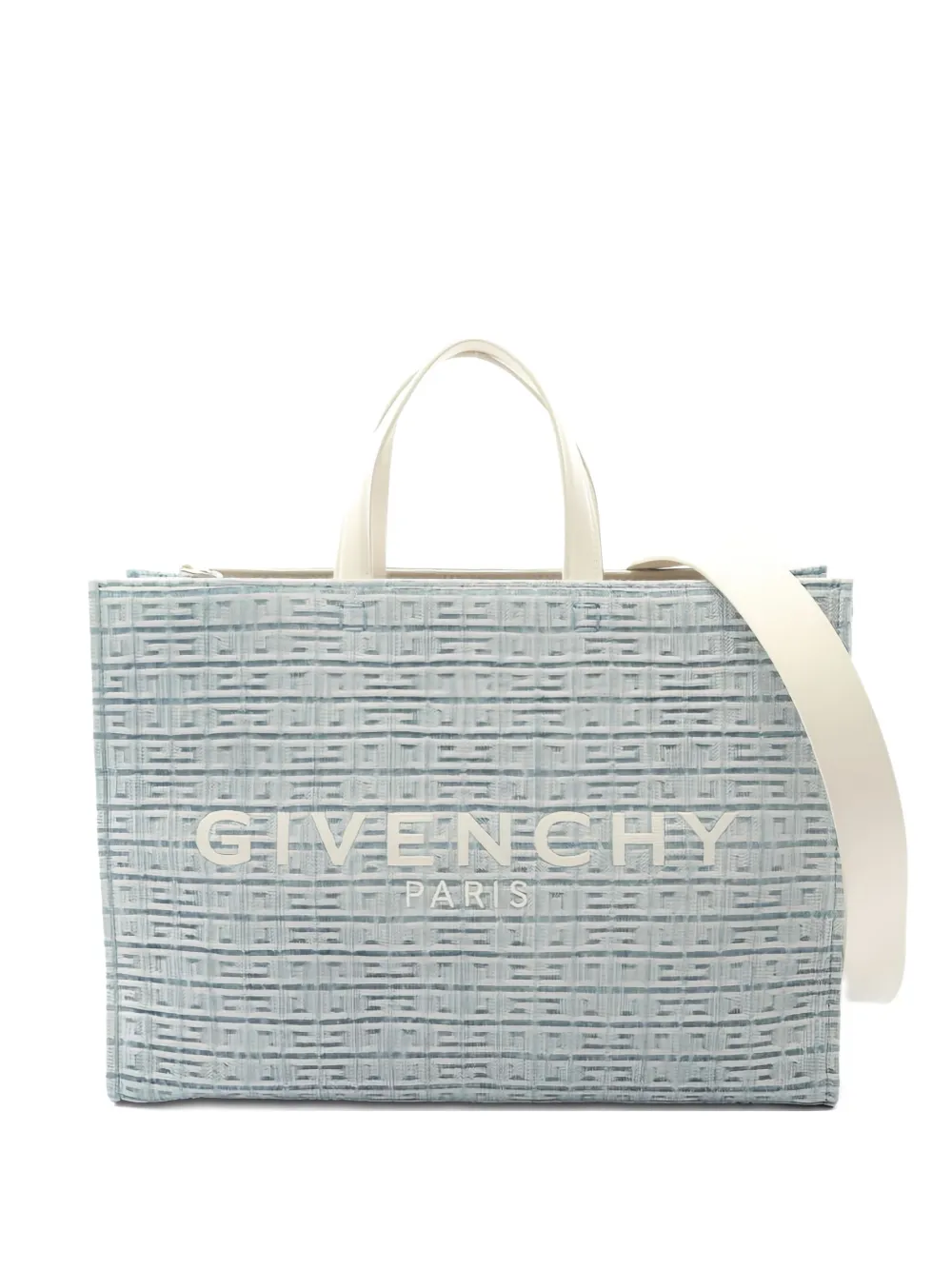Pre-owned Givenchy 2010s G-tote Denim Leather Tote Bag In Blue